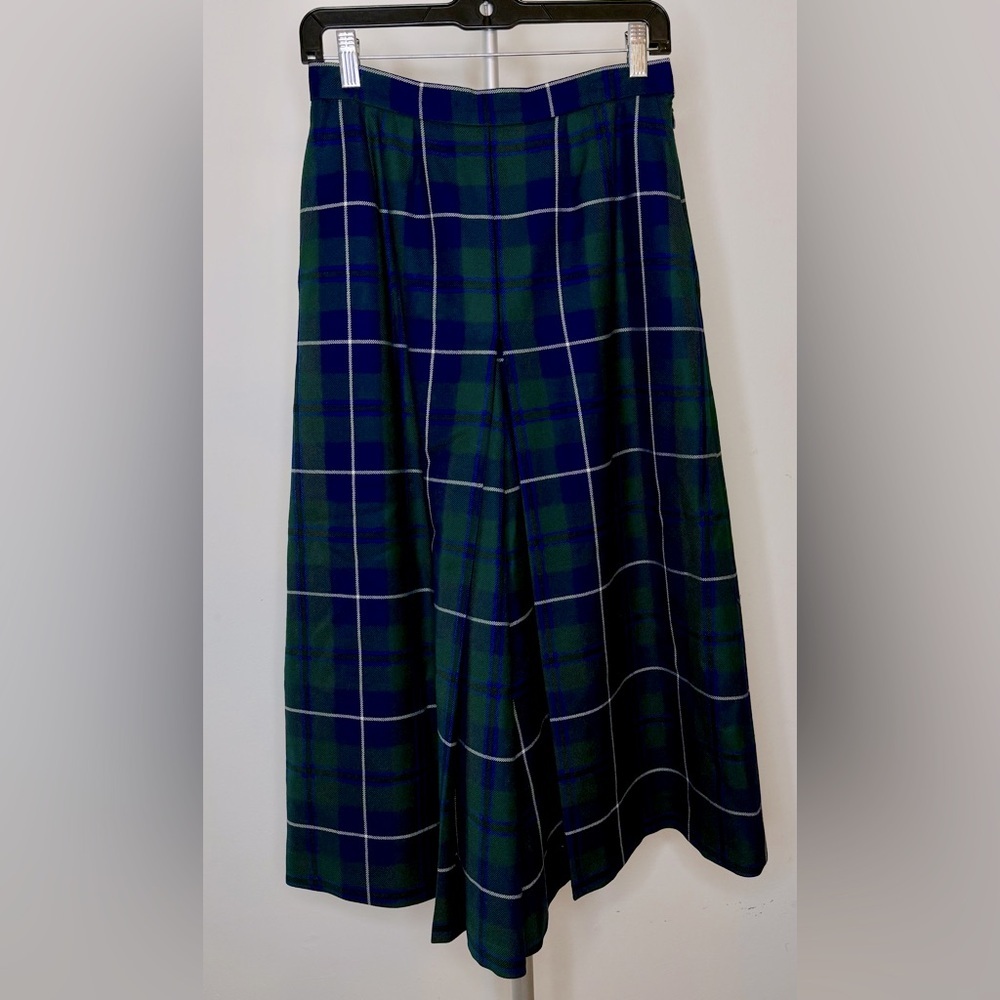 D. Byford tartan plaid Scottish wool culottes skirt pants side zip size 28 waist - Picture 10 of 10